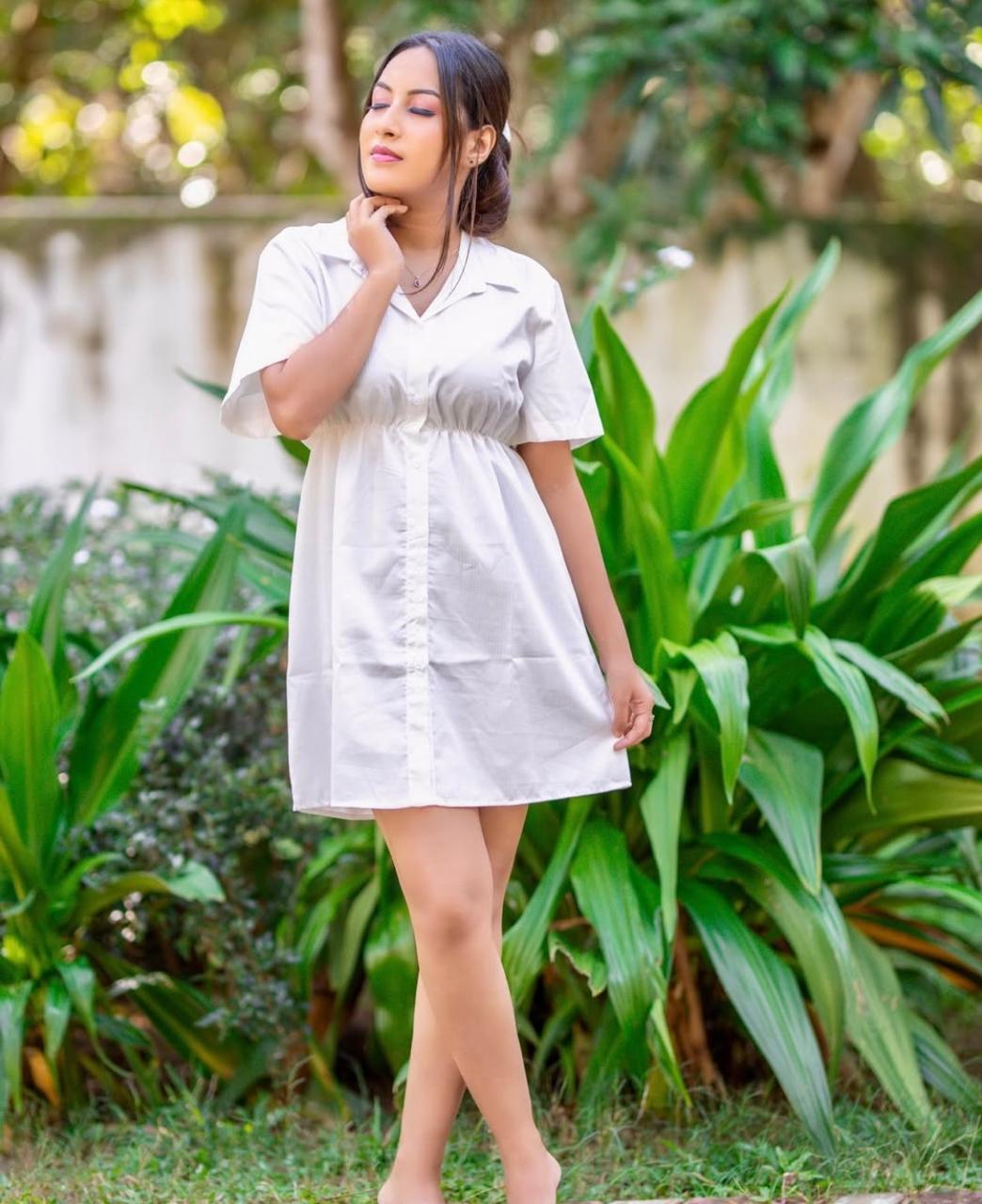 Gather Short Shirt Dress