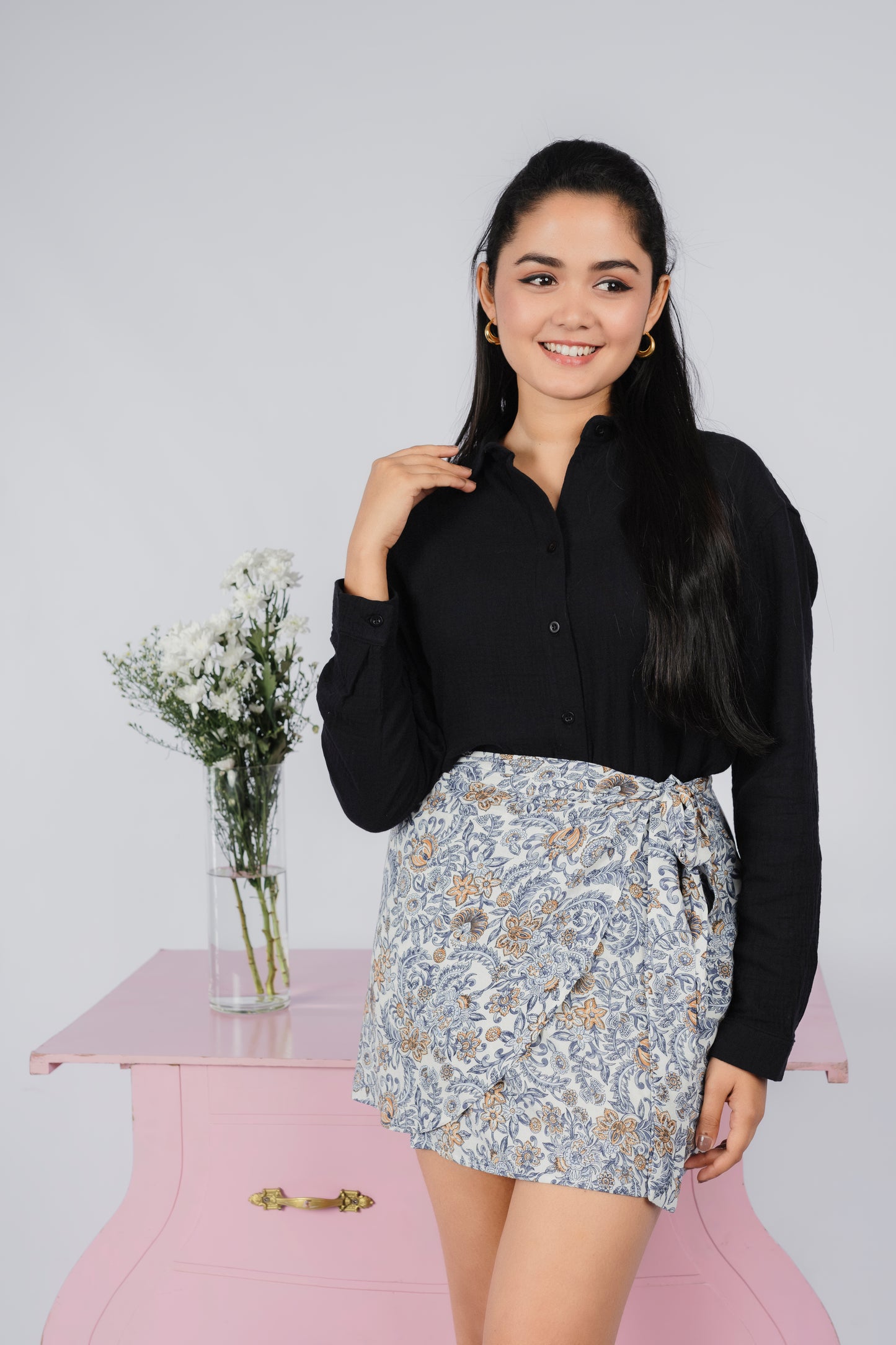 Bohemian Wrap Mini Skirt