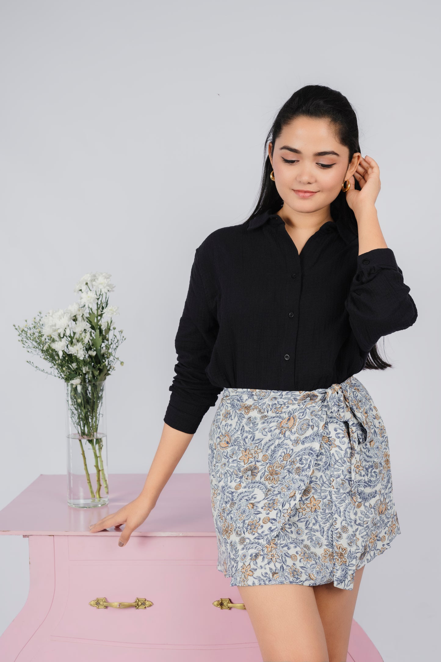 Bohemian Wrap Mini Skirt