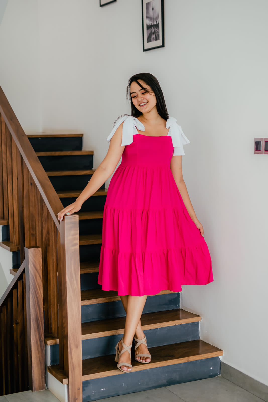 Comfy Stripe Pink and White Dress