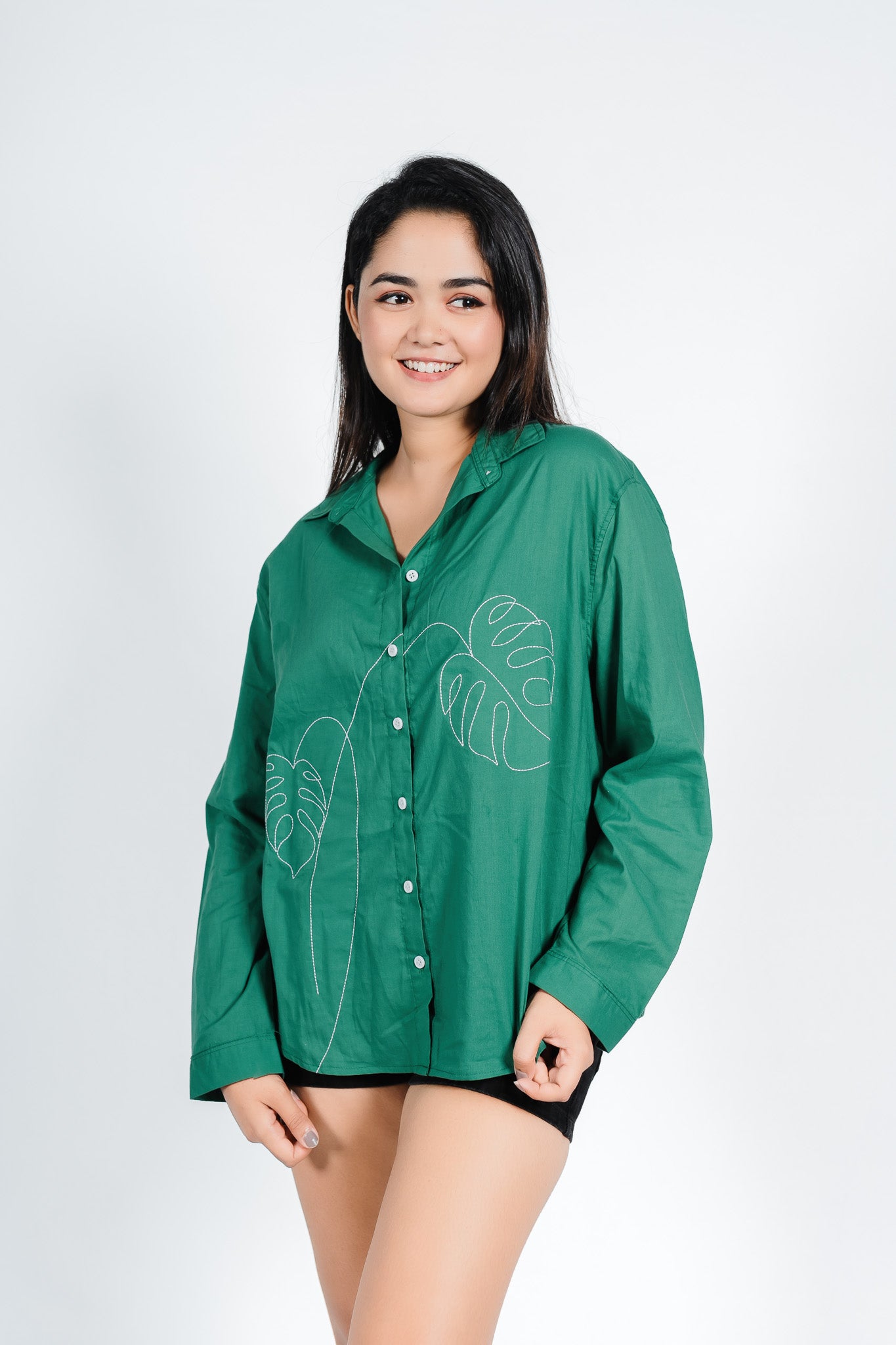 Embroidery Monsters Leaves Shirt
