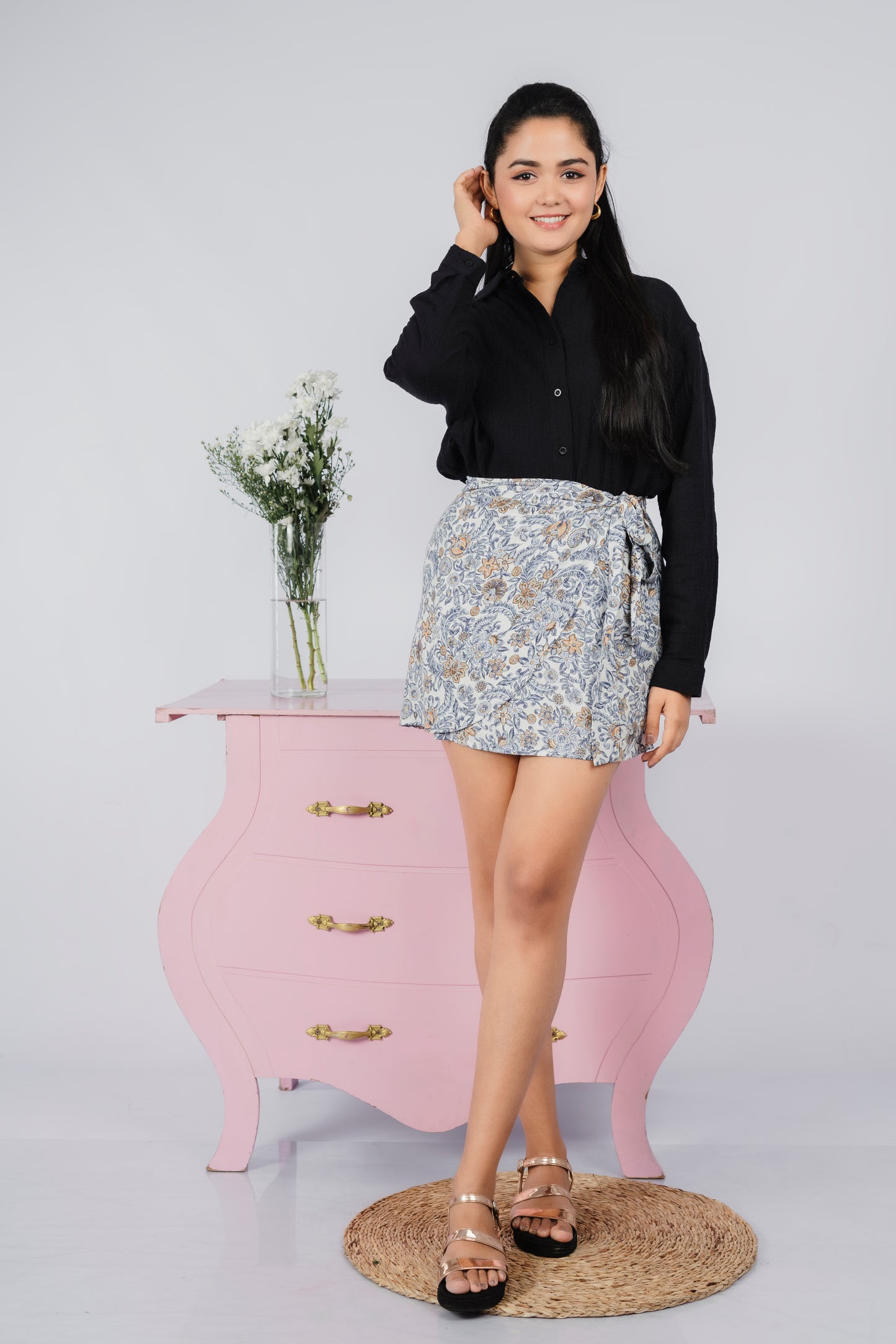 Bohemian Wrap Mini Skirt