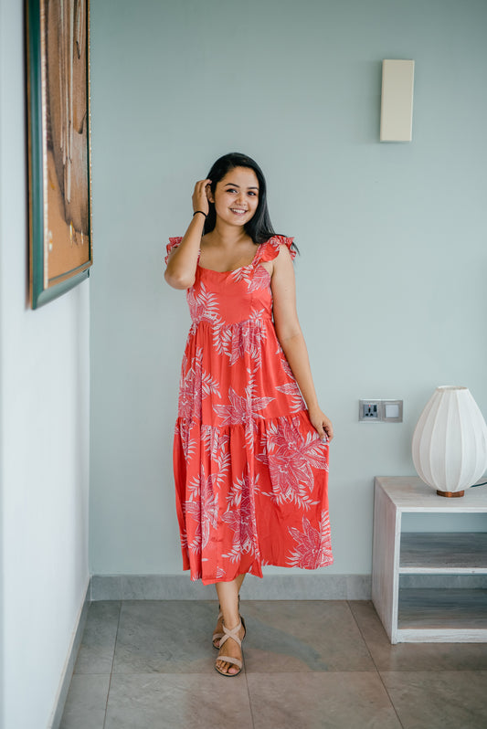 Leyla Comfy Orange Dress
