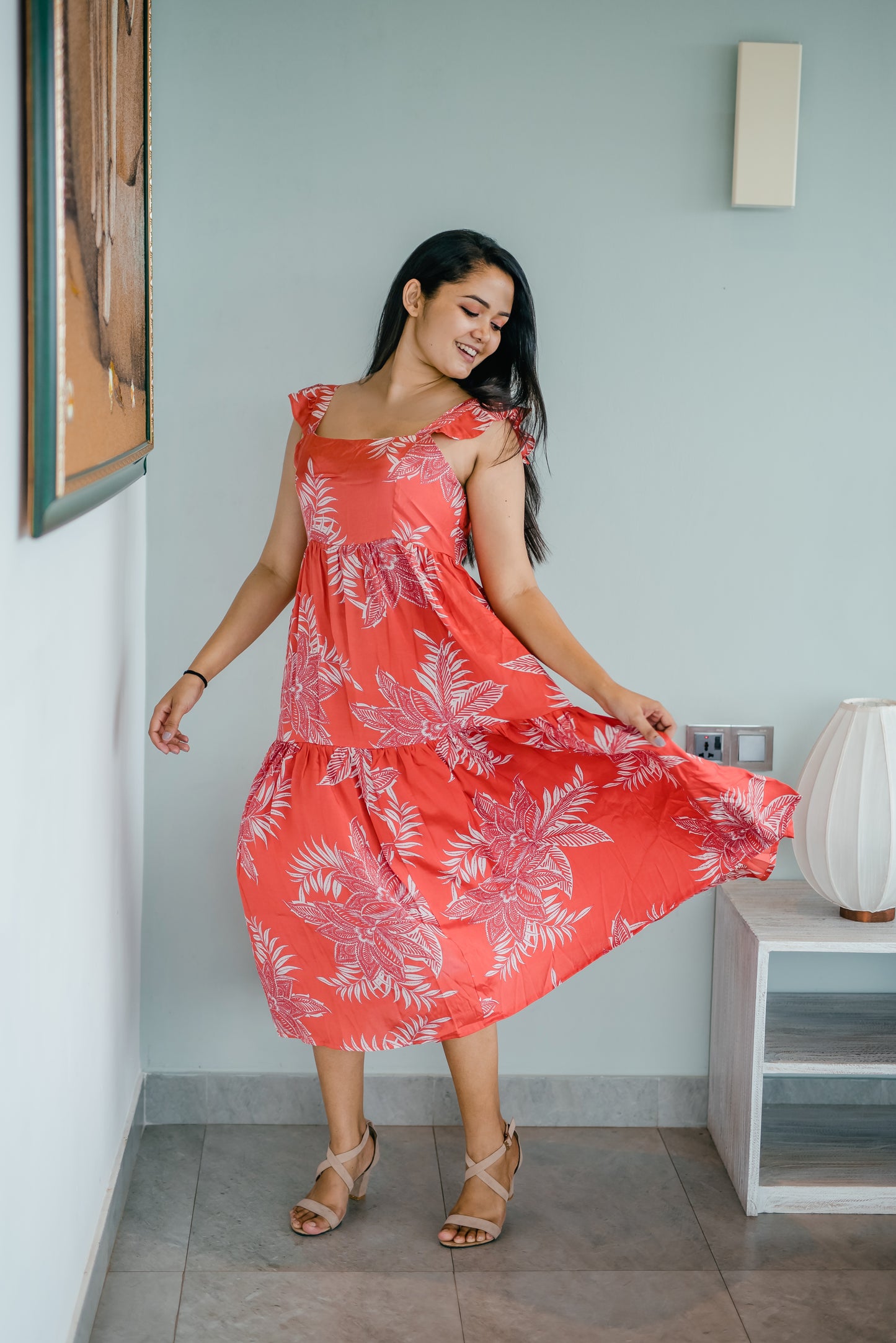 Leyla Comfy Orange Dress