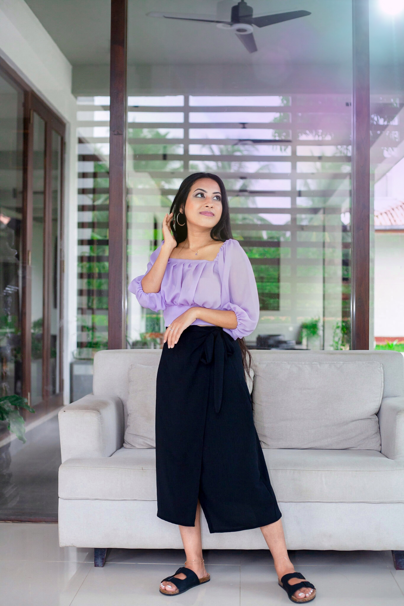 Wraparound Black Midi Skirt