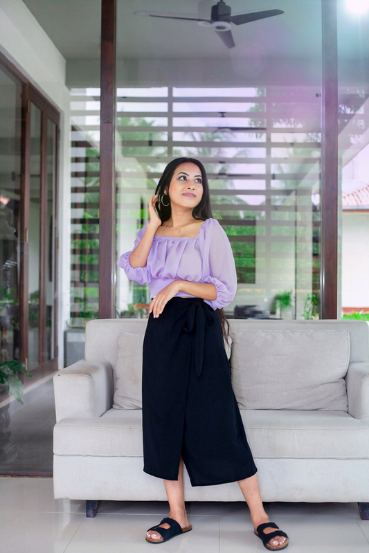 Purple Balloon Crop Top