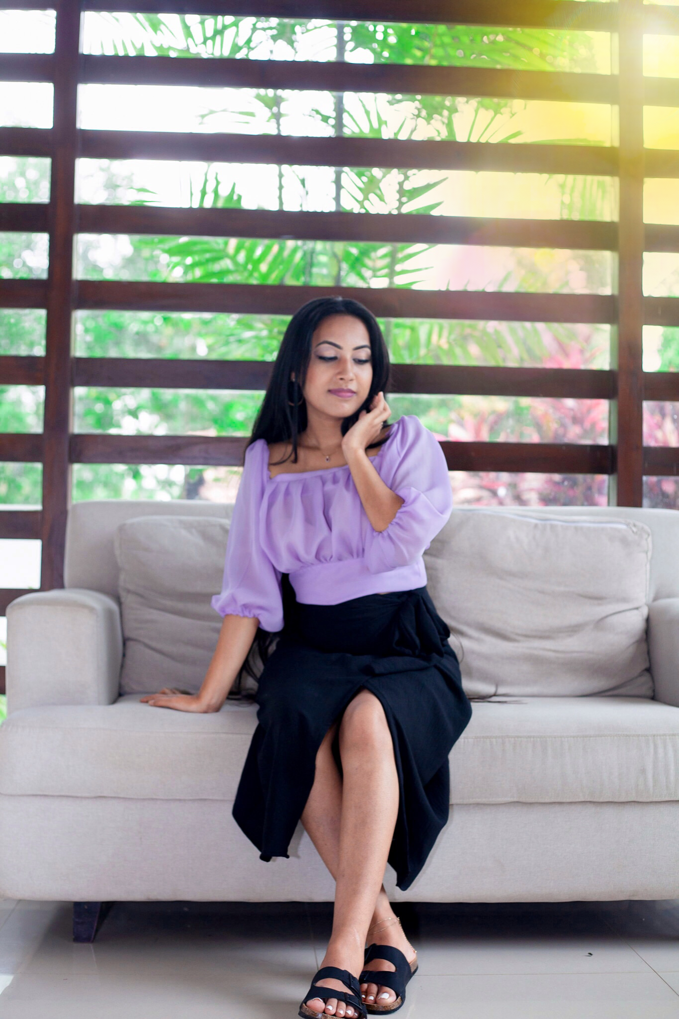 Wraparound Black Midi Skirt