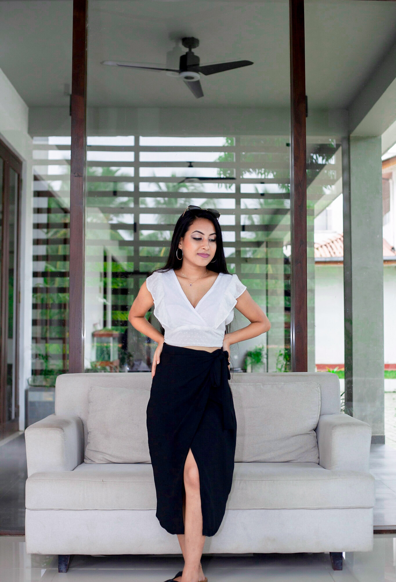 White Back Tie Crop Top
