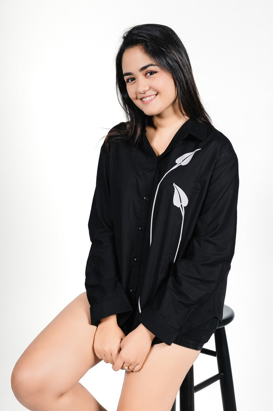Blacky Flower Shirt