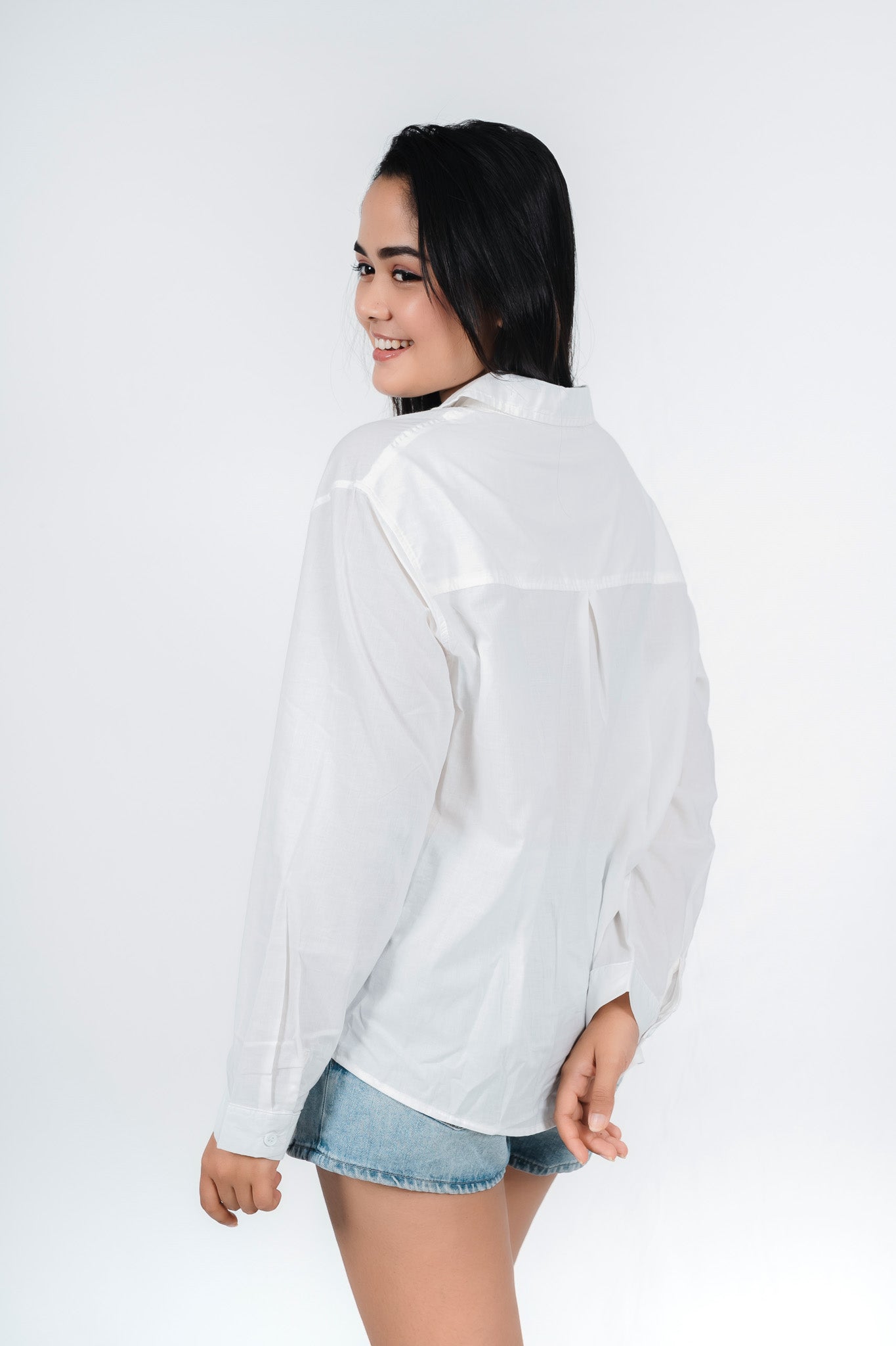 Blue Pocket White Shirt