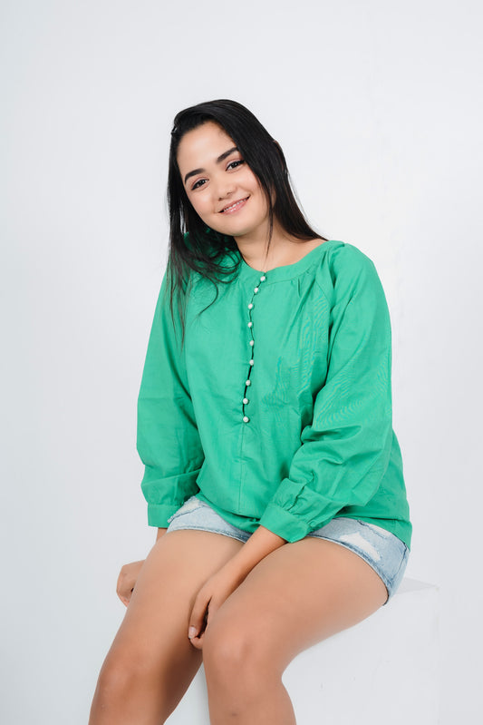 Button Down Sleeve Top