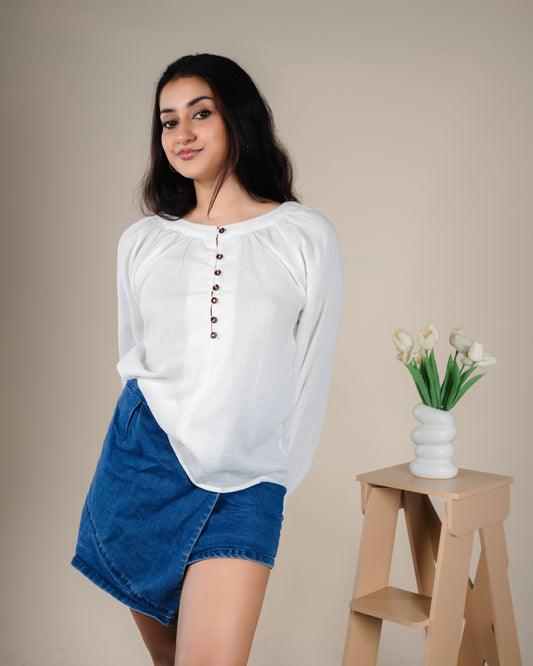 Button Down Sleeve Top