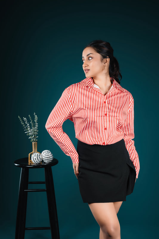 Glamour Red and White Shirt