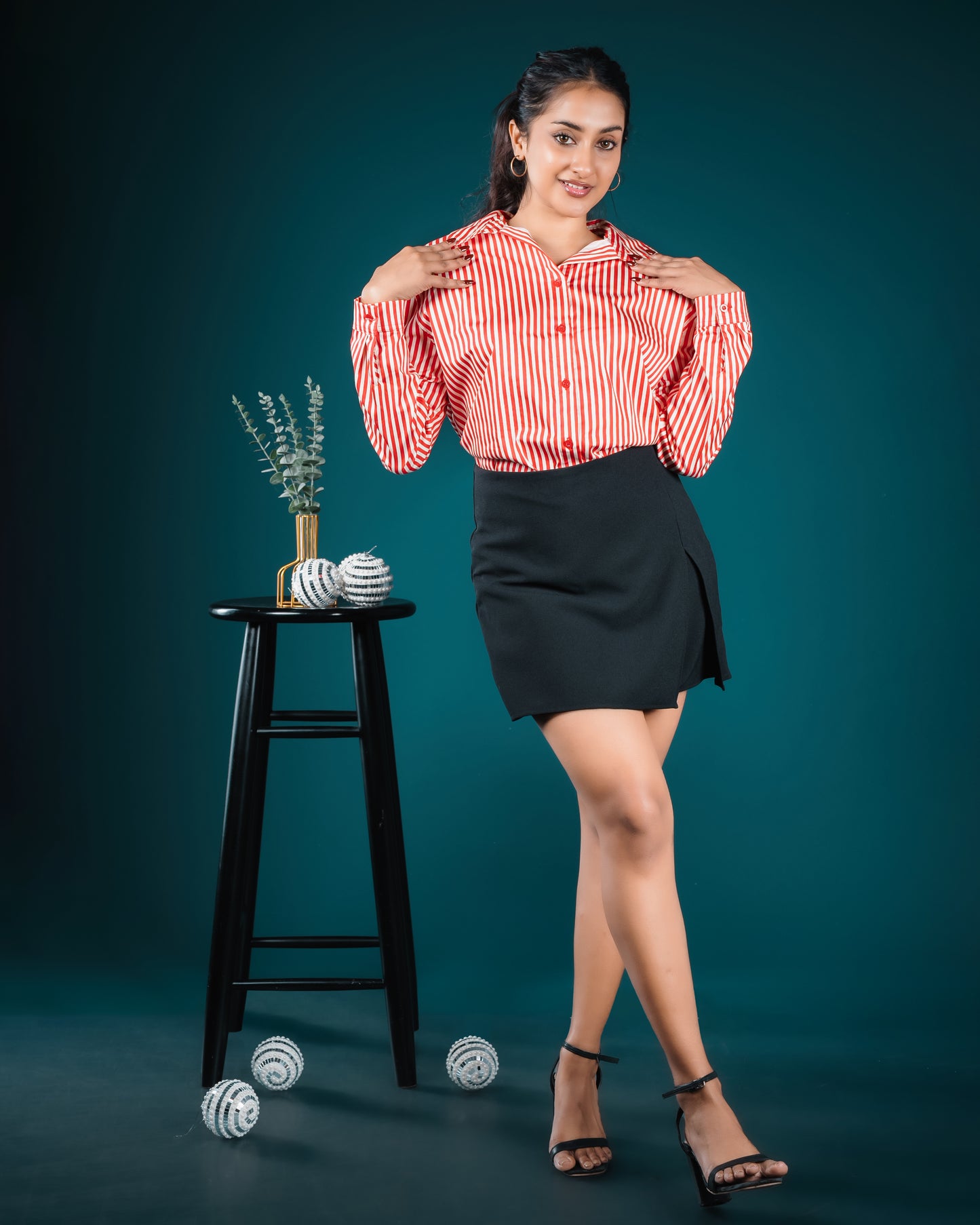 Glamour Red and White Shirt