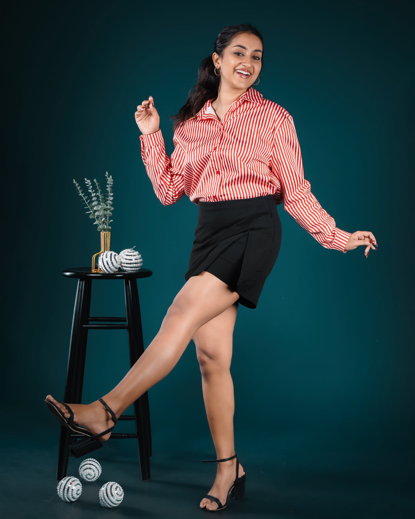 Glamour Red and White Shirt